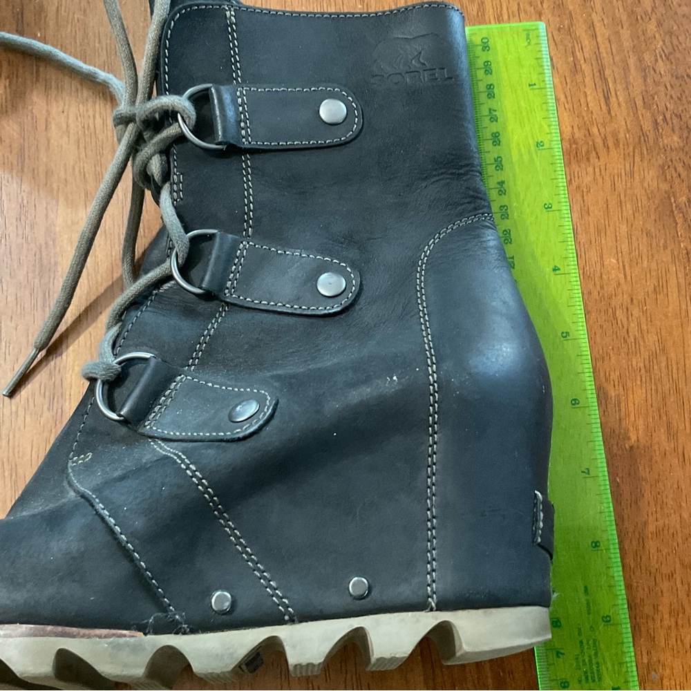 Sorel Women's Black Joan Of Artic Wedge Lace Up Ankle Boots Size 7 - Picture 11 of 11